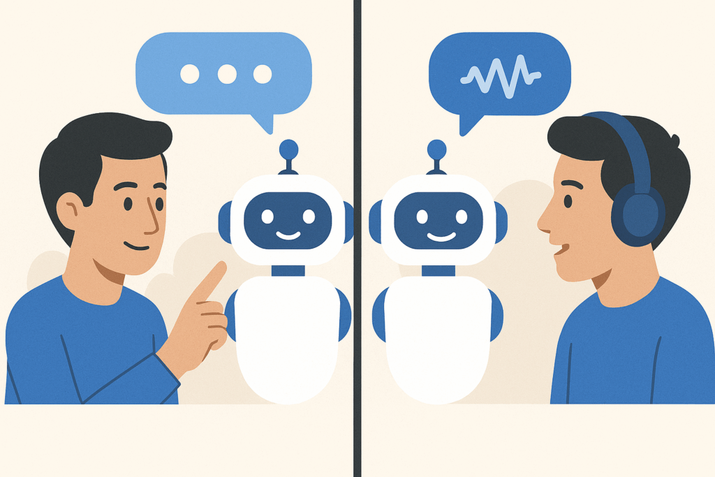 مقایسه چت باتهای متنی و صوتی