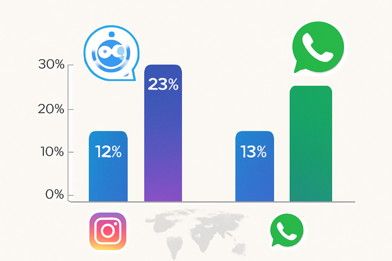 تأثیر چتباتها بر نرخ تعامل در اینستاگرام و واتساپ